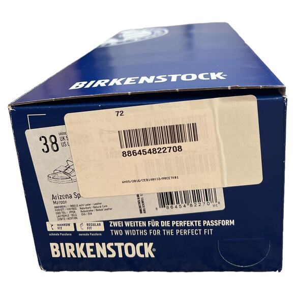 Birkenstock Two-Tone Burgundy and Beige Arizona Sandals - Picture 13 of 13